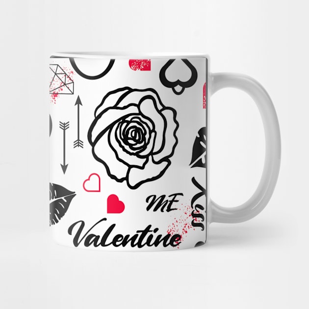 Kitsch Valentine | black, white and red| love pattern by RenattaZare